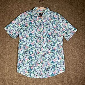 Vineyard Vines Shirt Mens S Performance Flamingo Classic Fit Tucker Stretch EUC